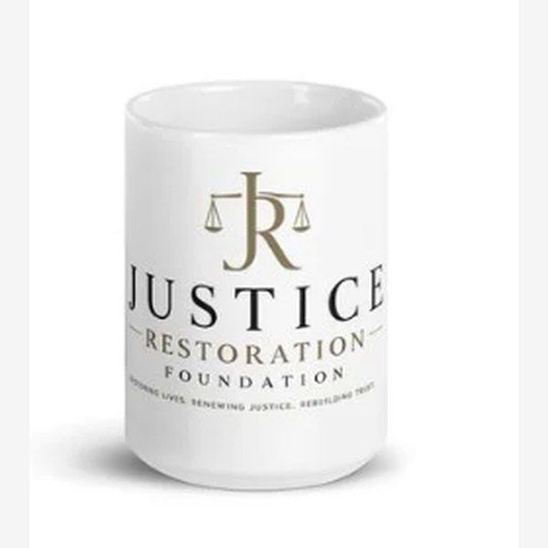 JRF white glossy mug